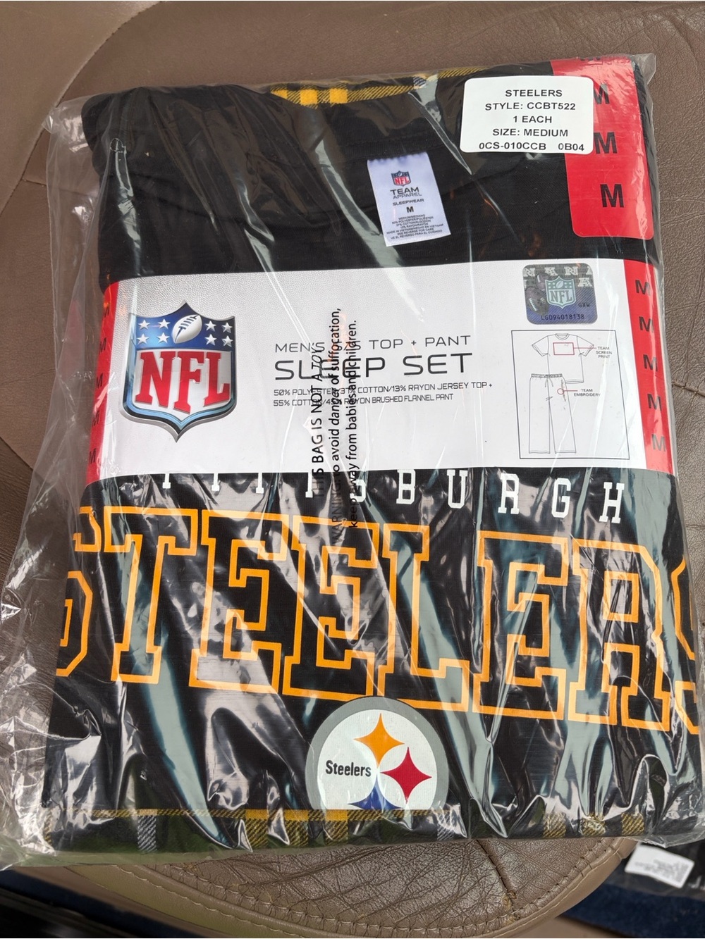 NFL Pittsburgh Steelers Black and Gold Sleep Set - Men's